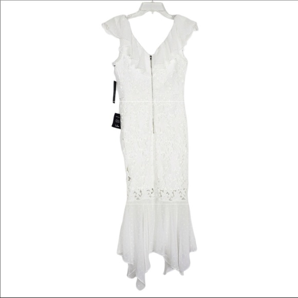 NWT Lulu’s Dagny Lace Swiss Dot Ruffled Midi Dress - Picture 9 of 10